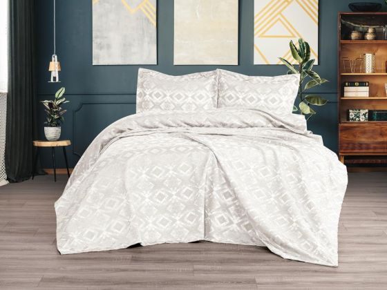 Dowry Land Brina 3-Piece Bedspread Set Cream