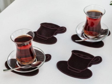 Dowry World Cafe Dream Cocktail Napkin Set 4 Pieces - Thumbnail