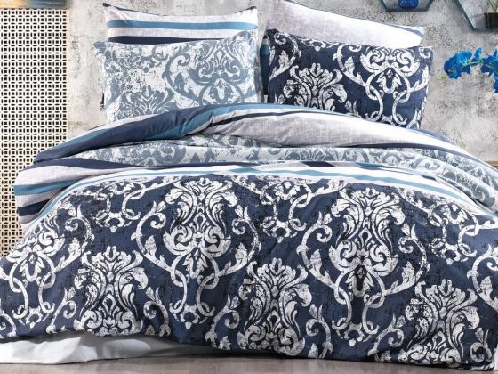 Dowry World Casey Double Duvet Cover Set Blue