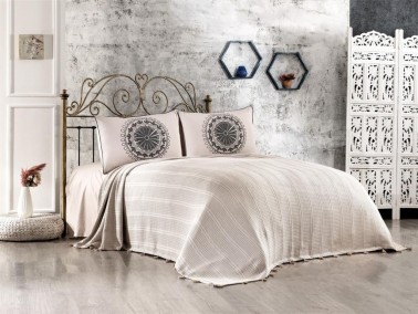 Çeyiz Diyarı - Dowry World Cemre Single Bedspread Set Antrachite Çeyiz Diyarı - Dowry World Cemre Single Bedspread Set Antrachite