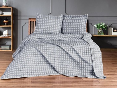Çeyiz Diyarı - Dowry Land Double Plaid Double Sided Bedspread Set Anthracite Çeyiz Diyarı - Dowry Land Double Plaid Double Sided Bedspread Set Anthracite