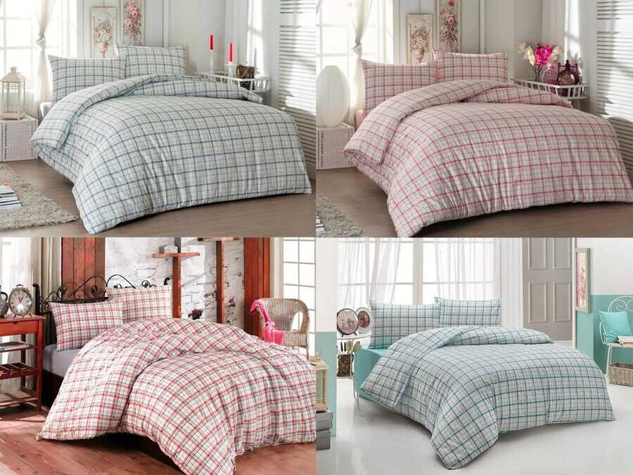 Dowry World Ekose Double Duvet Cover Set - Thumbnail