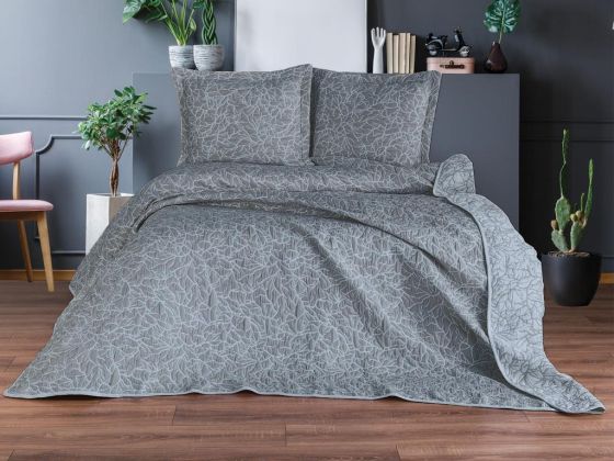 Dowry Land Double River Double Sided Bedspread Set Anthracite