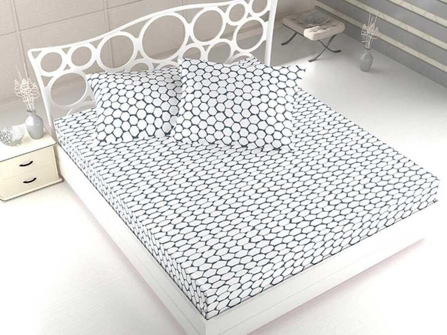 Dowry World Honeycomb Double Bed Sheet Set