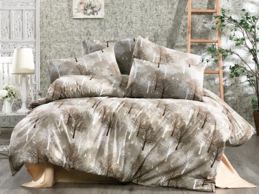 Dowry World - Dowry World Çınar Double Duvet Cover Set Brown Dowry World - Dowry World Çınar Double Duvet Cover Set Brown