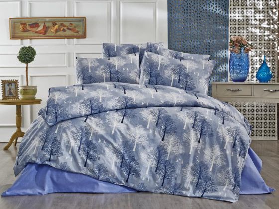 Dowry World Çınar Double Duvet Cover Set Blue