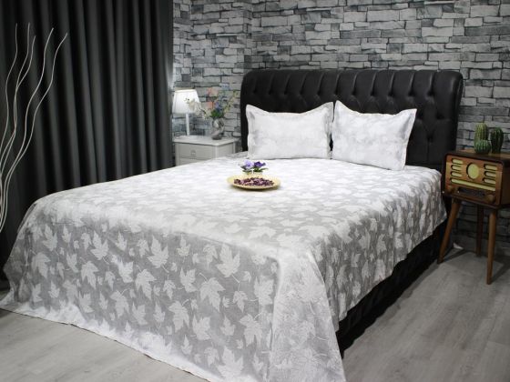 Dowry World Cinar Jacquard Bedspread Silver