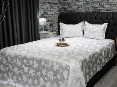 Dowry World Cinar Jacquard Bedspread Silver - Thumbnail