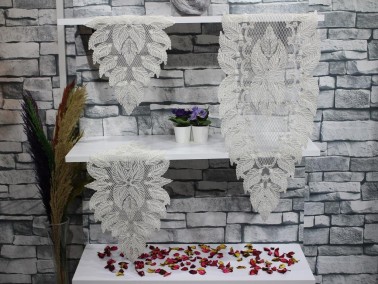 Dowry World Çınar Tulle 3-Piece Bedroom Set Cream - Thumbnail