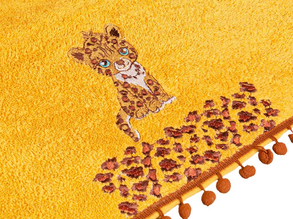 Dowry World Cheetah Hand Face Towel Mustard - Thumbnail