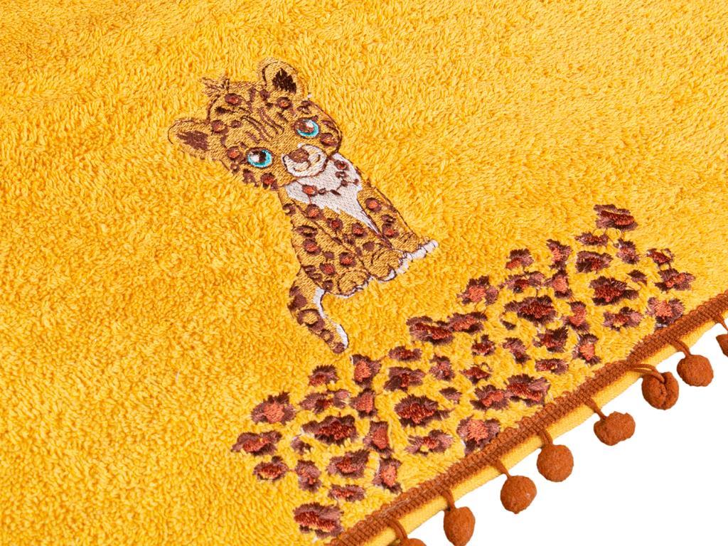 Dowry World Cheetah Hand Face Towel Mustard