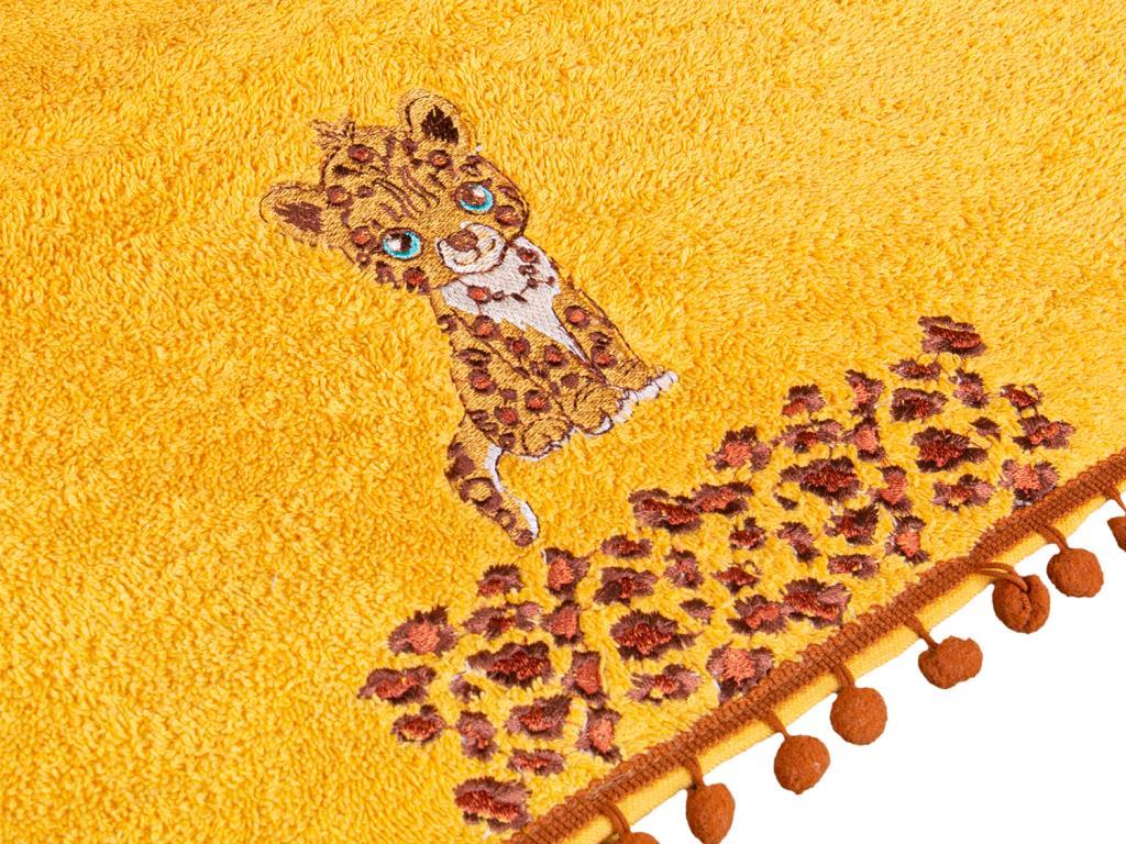 Dowry World Cheetah Hand Face Towel Mustard