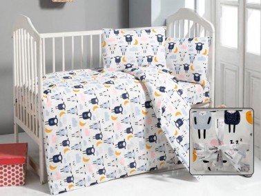 Dowry World Cartoon Baby Duvet Cover Set White - Thumbnail