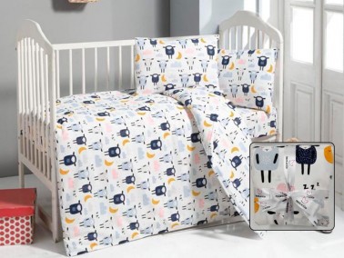 Dowry World Cartoon Baby Duvet Cover Set White - Thumbnail