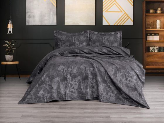 Dowry Land Clara 3-Piece Bedspread Set Anthracite