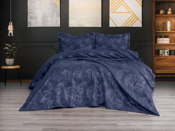 Dowry Land Clara 3-Piece Bedspread Set Indigo