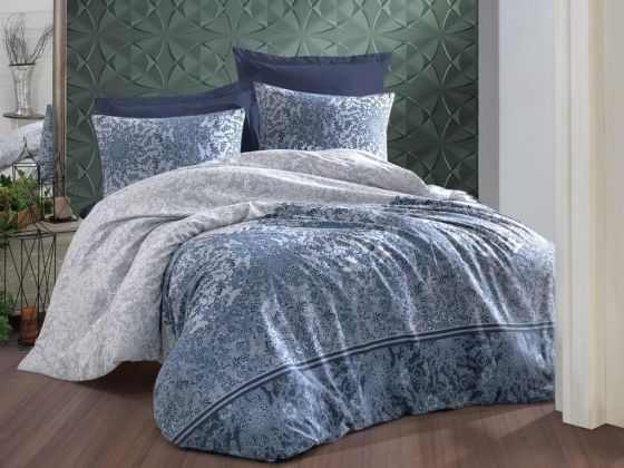 Dowry World Dark Double Duvet Cover Set Blue