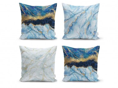 Dowry World Digital Printing Lava Life Cushion's Cover 4 PCS - Blue - Thumbnail