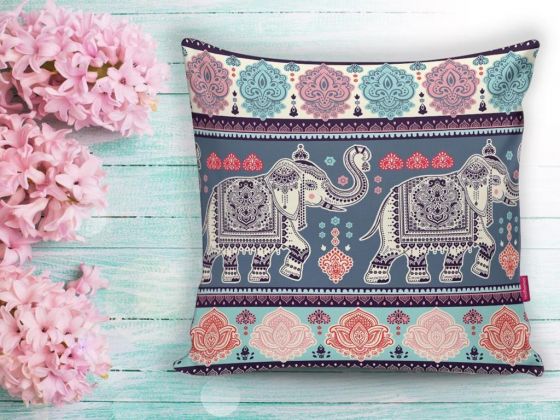 Dowry World Digital Printing Single Clair Cushion's Cover - Navy Blue