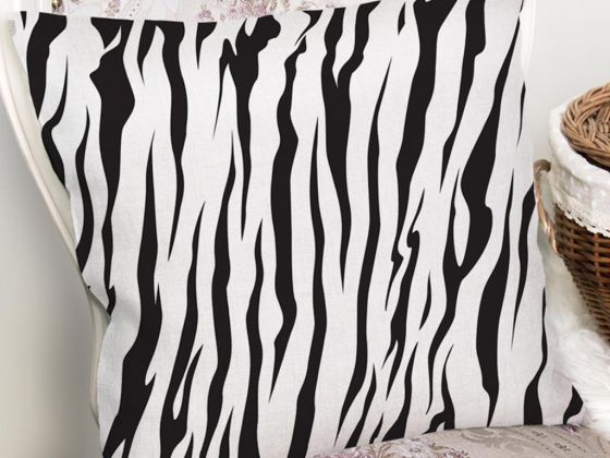 Dowry World Digital Printing Single Eleta Cushion's Cover - White Black