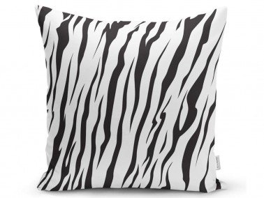 Dowry World Digital Printing Single Eleta Cushion's Cover - White Black - Thumbnail