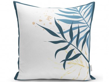 Dowry World Digital Printing Single Honore Pillow Cover Blue Yellow - Thumbnail
