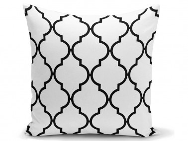 Dowry World Digital Printing Single Mais Pillow Cover - Black White - Thumbnail