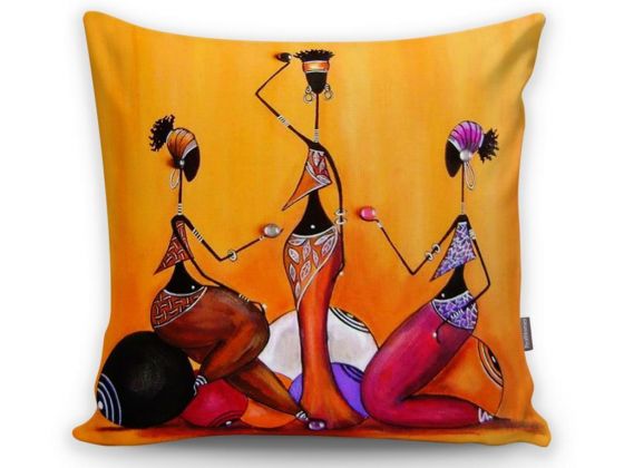 Dowry World Digital Printing Single Nadine Pillow Cover Yellow