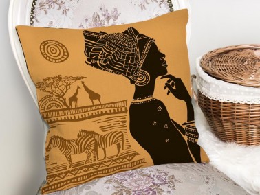 Dowry World Digital Printing Single Raina Pillow Cover Yellow - Thumbnail