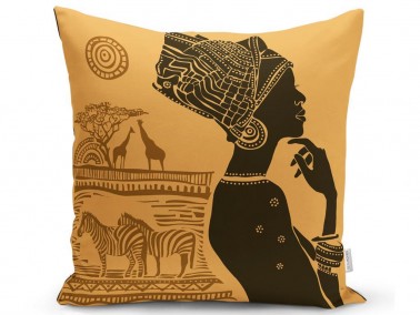 Dowry World Digital Printing Single Raina Pillow Cover Yellow - Thumbnail