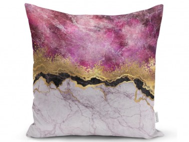 Dowry World Digital Printing Single Roesia Cushion's Cover Plum White - Thumbnail