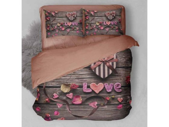 Dowry World Digital Printed 3D Double Duvet Cover Set Wood