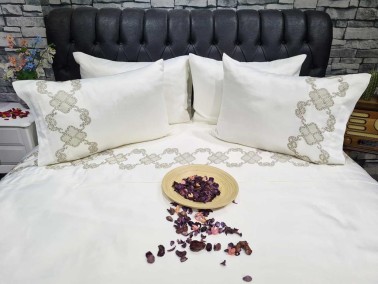 Dowry Land Dior Cotton Satin Duvet Cover Set Cappucino Cappucino - Thumbnail