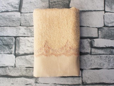 Dowry World Elfida Embroidered Dowry Towel Salmon - Thumbnail