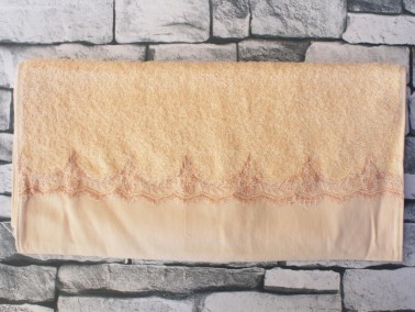 Dowry World Elfida Embroidered Dowry Towel Salmon - Thumbnail