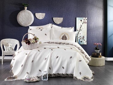 Dowry World - Çeyiz Diyarı Eternal Yatak Örtüsü Krem Petrol Dowry World - Çeyiz Diyarı Eternal Yatak Örtüsü Krem Petrol