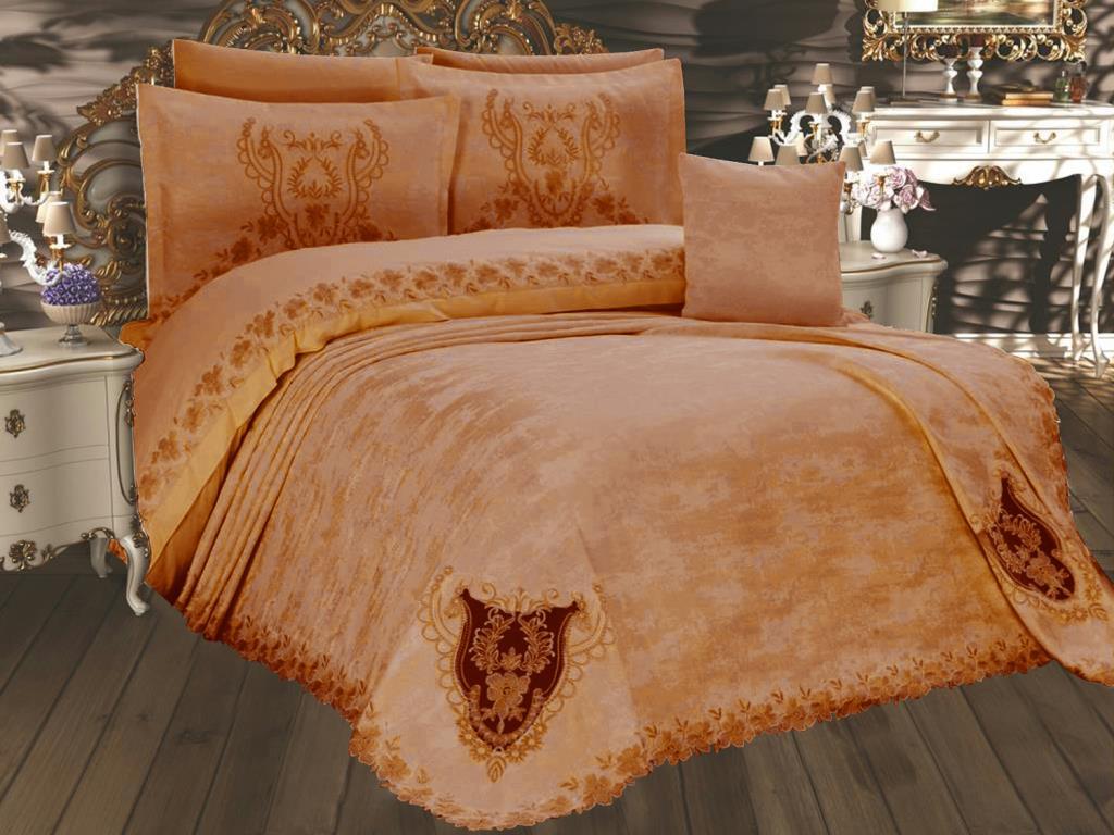 Dowry World - Dowry World Eva Pique Set 7 Pieces Cappucino Cappucino Dowry World - Dowry World Eva Pique Set 7 Pieces Cappucino Cappucino