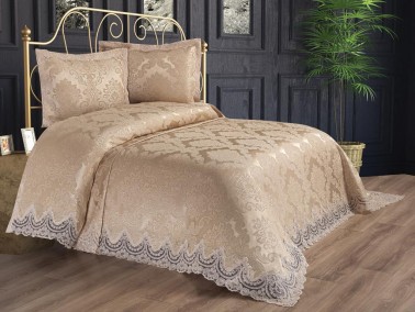Dowry World - Dowry World Firuze Double Bedspread Cappucino Dowry World - Dowry World Firuze Double Bedspread Cappucino