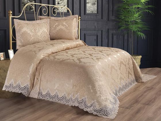 Dowry World Firuze Double Bedspread Cappucino