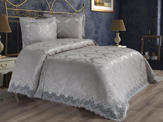 Dowry World Firuze Double Bedspread Gray