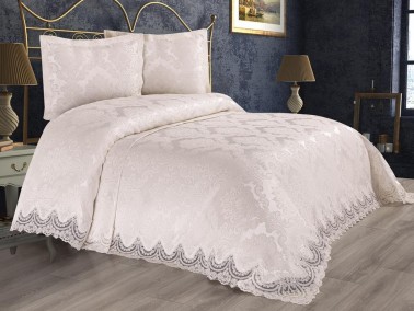 Dowry World - Dowry World Firuze Double Bedspread Cream Dowry World - Dowry World Firuze Double Bedspread Cream