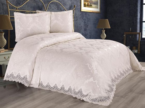 Dowry World Firuze Double Bedspread Cream