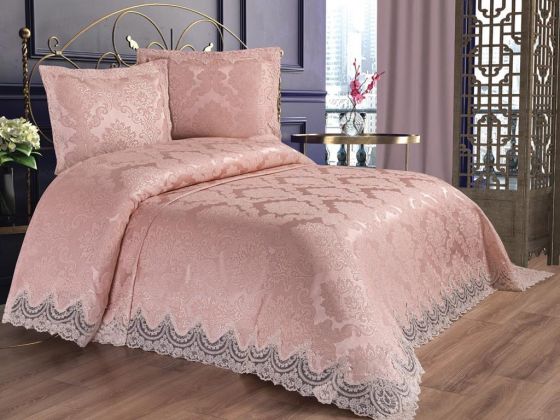 Dowry World Firuze Double Bedspread Powder