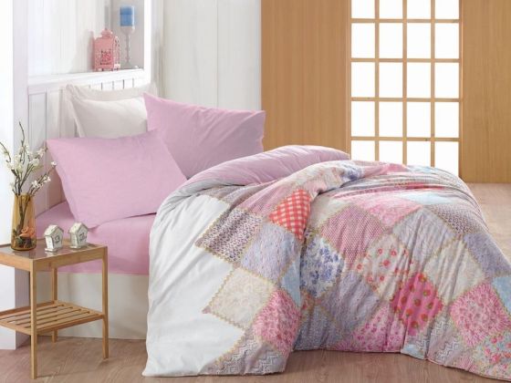 Dowry World Fixe Double Duvet Cover Set Olesya Powder