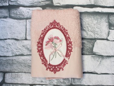 Dowry World Frame Embroidered Dowry Towel Powder - Thumbnail