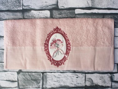 Dowry World Frame Embroidered Dowry Towel Powder - Thumbnail