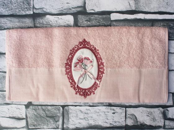 Dowry World Frame Embroidered Dowry Towel Powder