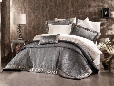 Çeyiz Diyarı - Dowry Land Francesca 10 Pieces Duvet Cover Set Gray Çeyiz Diyarı - Dowry Land Francesca 10 Pieces Duvet Cover Set Gray