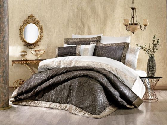 Dowry Land Francesca 4-Piece Bedspread Set Anthracite