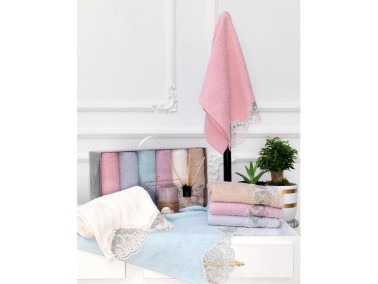 Çeyiz Diyarı - Dowry World French Guipure 6 Pcs Dynasty Hand and Face Towel Set Çeyiz Diyarı - Dowry World French Guipure 6 Pcs Dynasty Hand and Face Towel Set